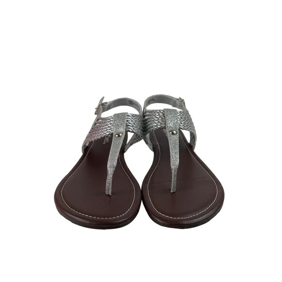 Hot Cakes Thong Buckle Silver Sparkly Sandals Womens Size 9M - Picture 4 of 12